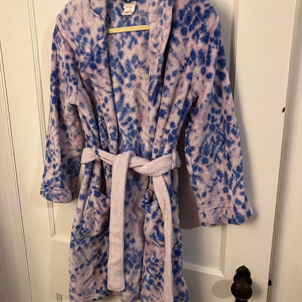 Cat & Jack Purple and Blue Kids Pajama Robe, Hooded